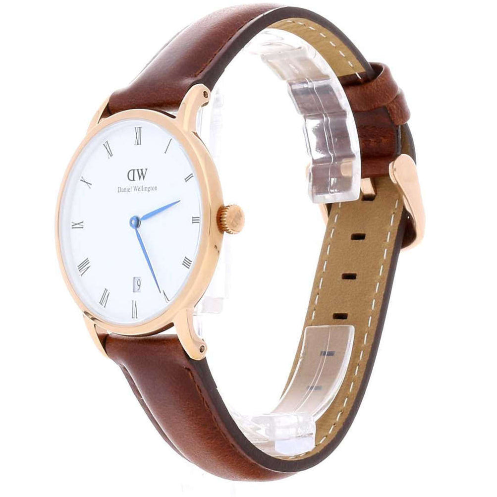 Daniel Wellington Dapper St Mawes White Dial Brown Leather Strap Watch For Women - DW00100091 Buy Now By Daniel Wellington