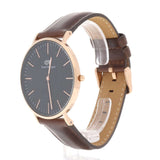 Daniel Wellington Bristol Black Dial Brown Leather Strap Watch For Men - DW00100125 Buy Now By Daniel Wellington