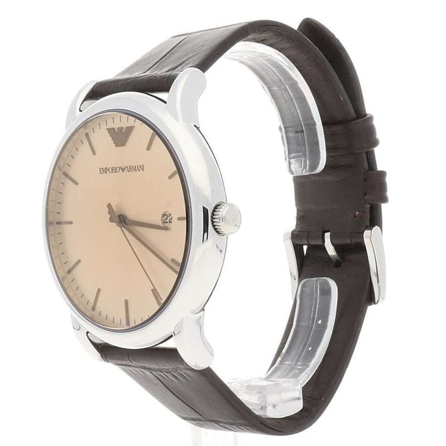 Emporio Armani Luigi Analog Bronze Dial Brown Leather Strap Watch For Men - AR11096 Buy Now By Emporio Armani