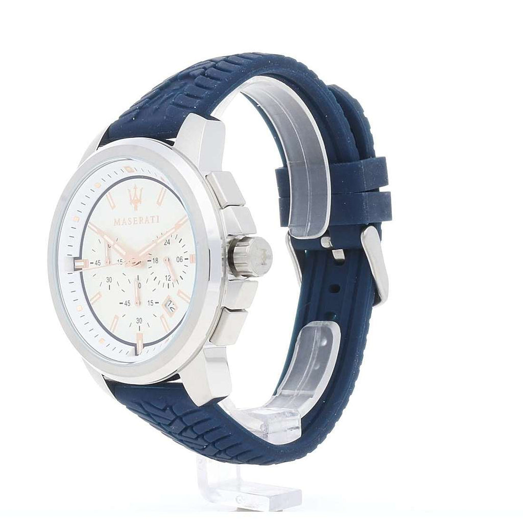 Maserati Successo Chronograph White Dial Blue Rubber Strap Watch For Men - R8871621013 Buy Now By Maserati