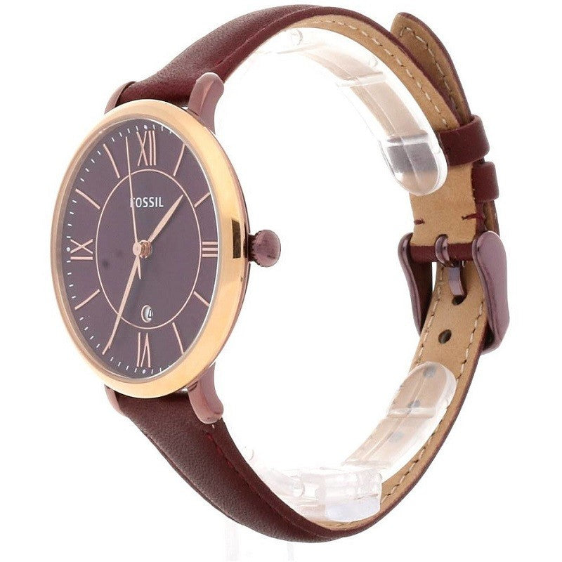 Fossil Jacqueline Burgundy Dial Burgundy Leather Strap Watch for Women - ES4099 Buy Now By Fossil