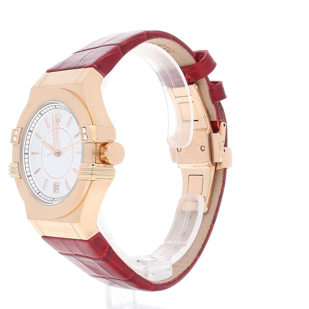Maserati Potenza Silver Dial Red Leather Strap Watch For Women - R8851108501 Buy Now By Maserati