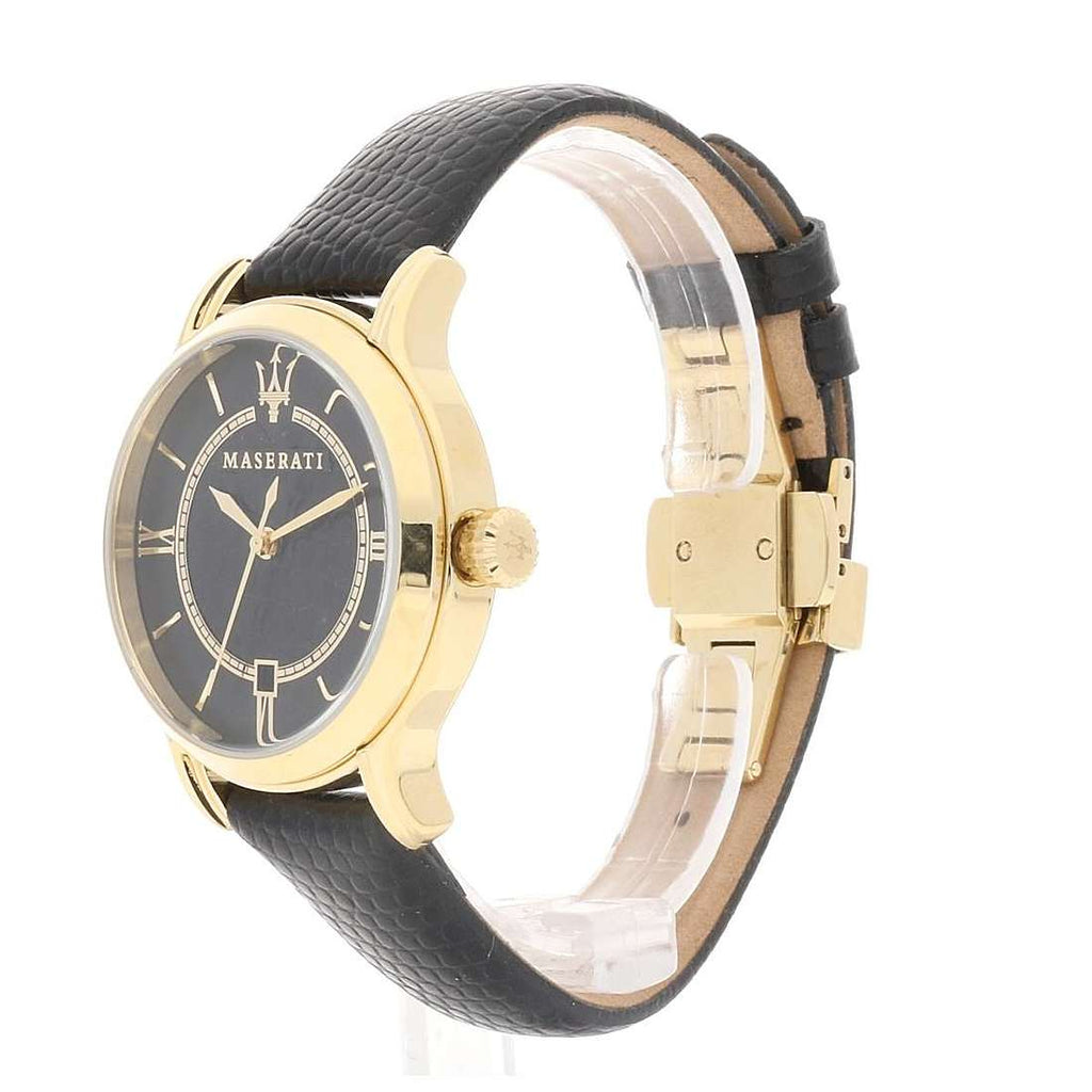 Maserati Epoca Black Dial Black Leather Strap Watch For Women - R8851118501 Buy Now By Maserati