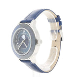 Swarovski Octea Lux Moon Crystal Blue Dial Blue Leather Strap Watch for Women - 5516305 Buy Now By Swarovski