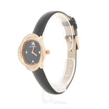 Swarovski Crystal Flower Black Dial Black Leather Strap Watch for Women - 5552421 Buy Now By Swarovski