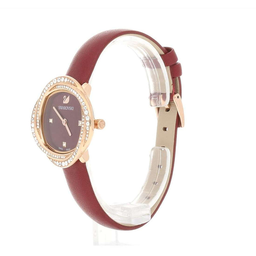 Swarovski Crystal Flower Red Dial Red Leather Strap Watch for Women - 5552780 Buy Now By Swarovski