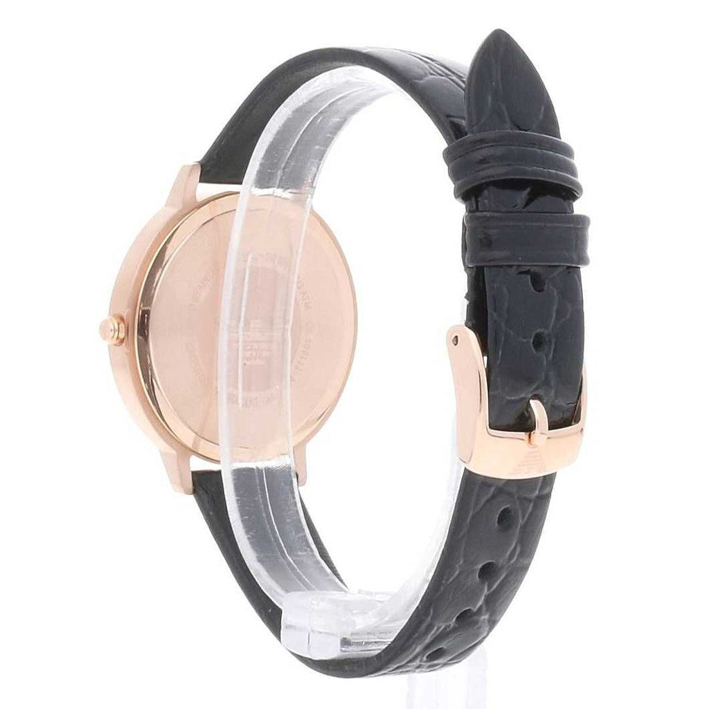 Emporio Armani Kappa Quartz Black Dial Black Leather Strap Watch For Women - AR11064 Buy Now By Emporio Armani