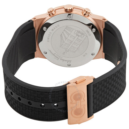 Salvatore Ferragamo Sapphire Chrono Black Dial Black Rubber Strap Watch for Men - SFME00721 Buy Now By Salvatore Ferragamo