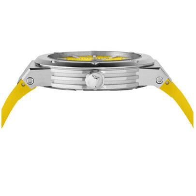 Salvatore Ferragamo F-80 Classic Yellow Dial Yellow Rubber Strap Watch for Men - SFHY01222 Buy Now By Salvatore Ferragamo