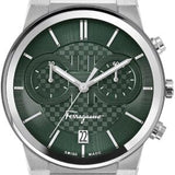 Salvatore Ferragamo Sapphire Chrono Green Dial Silver Steel Strap Watch for Men - SFME00421 Buy Now By Salvatore Ferragamo