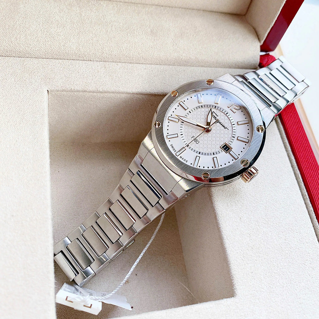 Salvatore Ferragamo F-80 Classic Silver Dial Silver Steel Strap Watch for Men - SFHY02922 Buy Now By Salvatore Ferragamo