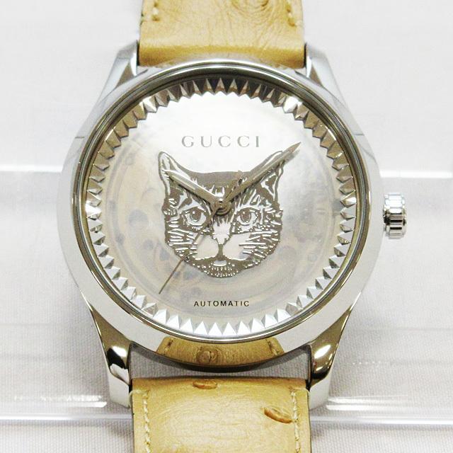 Gucci G Timeless Automatic Mother of Pearl Dial Brown Leather Strap Watch For Women - YA1264112 Buy Now By Gucci