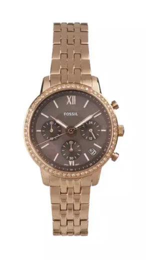 Fossil Neutra Chronograph Mother of Pearl Brown Dial Rose Gold Steel Strap Watch for Women - ES5218 Buy Now By Fossil