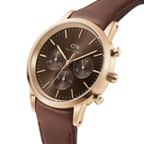 Daniel Wellington Iconic Chronograph St Mawes Brown Dial Brown Leather Strap Watch For Men - DW00100640 Buy Now By Daniel Wellington
