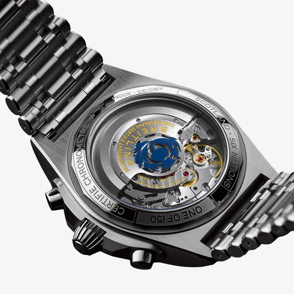 Breitling Chronomat B01 42 Six Nations Scotland Blue Dial Silver Steel Strap Watch for Men - AB0134A51C1A1 Buy Now By Breitling