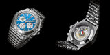 Breitling Chronomat B01 42 Six Nations Italy Blue Dial Silver Steel Strap Watch for Men - AB0134A41C1A1 Buy Now By Breitling