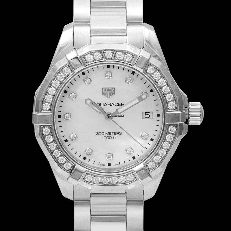 Tag Heuer Aquaracer Diamonds Mother of Pearl White Dial Silver Steel Strap Watch for Women - WBD131C.BA0748 Buy Now By Tag Heuer
