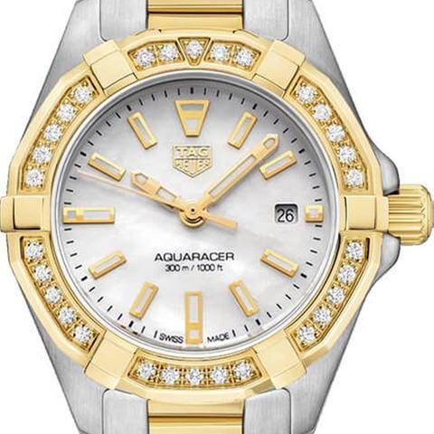 Tag Heuer Aquaracer Diamonds Mother of Pearl Dial Two Tone Steel Strap Watch for Women - WBD1421.BB0321 Buy Now By Tag Heuer