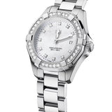 Tag Heuer Aquaracer Diamonds Mother of Pearl White Dial Silver Steel Strap Watch for Women - WBD1415.BA0741 Buy Now By Tag Heuer