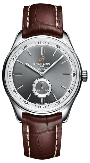 Breitling Premier Automatic 40mm Grey Dial Brown Leather Strap Watch for Men - A37340351B1P2 Buy Now By Breitling