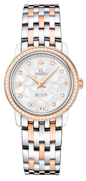 Omega De Ville Prestige Quartz Diamonds Silver Dial Two Tone Steel Strap Watch for Women - 424.25.27.60.52.001 Buy Now By Omega