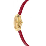 Versace Virtus Mini Quartz Gold Dial Red Leather Strap Watch For Women - VET300521 Buy Now By Versace
