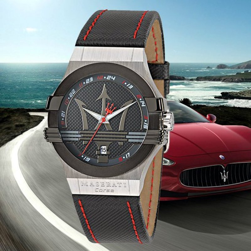 Maserati Potenza Black Dial Black Leather Strap Watch For Men - R8851108001 Buy Now By Maserati