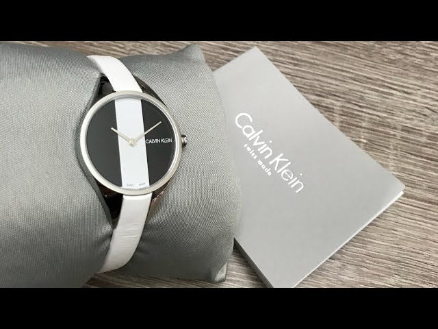 Calvin Klein Rebel White Black Dial White Leather Strap Watch for Women - K8P231L1 Buy Now By Calvin Klein