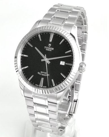 Tudor Style Automatic Black Dial Silver Steel Strap Watch for Men - M12710-0003 Buy Now By Tudor