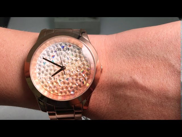 Guess Crush Rose Gold Dial Rose Gold Steel Strap Watch For Women - GW0020L3 Buy Now By Guess