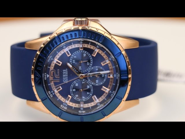 Guess Maverick Blue Dial Blue Rubber Strap Watch for Men - W0485G1 Buy Now By Guess