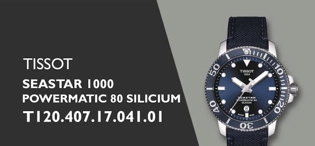 Tissot Seastar 1000 Powermatic 80 Silicium Blue Dial Blue Nylon Strap Watch For Men - T120.407.17.041.01 Buy Now By Tissot