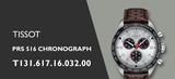 Tissot T Sport PRS 516 Chronograph Silver Dial Brown Leather Strap Watch for Men - T131.617.16.032.00 Buy Now By Tissot