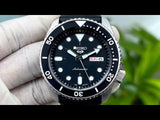 Seiko 5 Sports SKX Automatic Black Dial Black Leather Strap Watch for Men - SRPD55K2 Buy Now By Seiko
