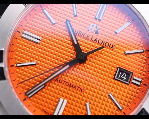 Maurice Lacroix Aikon Automatic Date Orange Dial Silver Steel Strap Watch For Men - AI6008-SS00F-530-E Buy Now By Maurice Lacroix