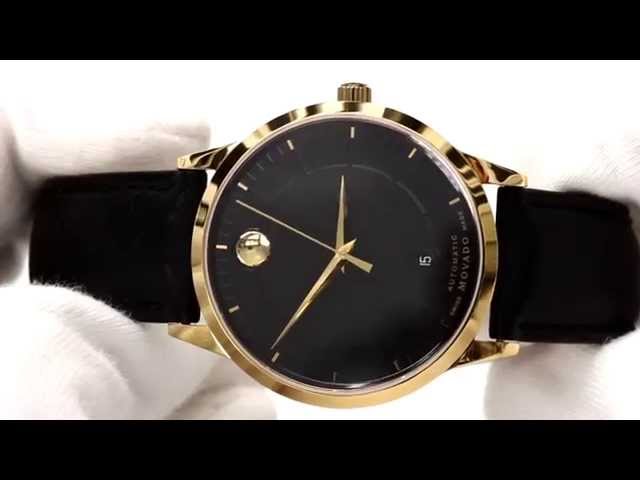 Movado 1881 Automatic Black Dial Black Leather Strap Watch For Men - 606875 Buy Now By Movado