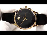 Movado 1881 Automatic Black Dial Black Leather Strap Watch For Men - 606875 Buy Now By Movado
