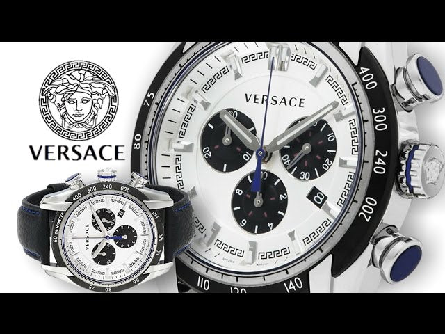 Versace V-Ray Quartz Silver Dial Black Leather Strap Watch for Men - VDB010014 Buy Now By Versace