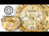 Versace Dylos Chronograph Gold Dial Gold Steel Strap Watch for Men - VQC040015 Buy Now By Versace