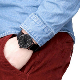 Calvin Klein Post Minimal Black Dial Black Leather Strap Watch for Men - K7621401 Buy Now By Calvin Klein