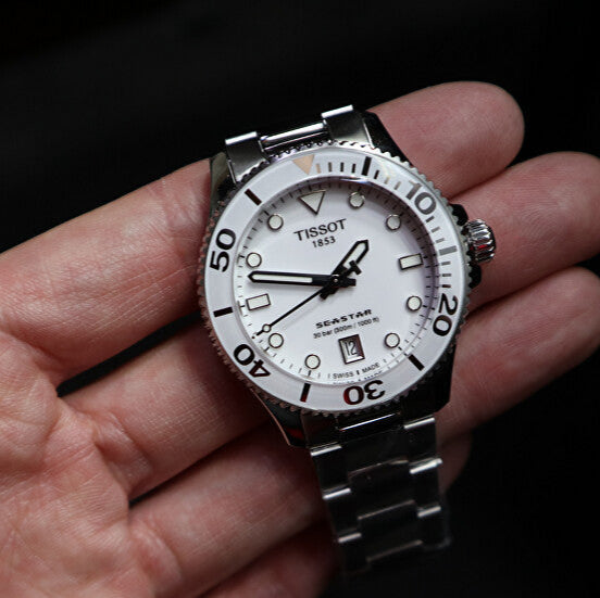 Tissot Seastar 1000 Lady White Dial Silver Steel Strap Unisex Watch - T120.210.11.011.00 Buy Now By Tissot