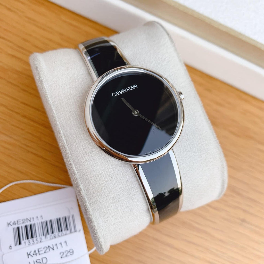 Calvin Klein Seduce Black Dial Two Tone Steel Strap Watch for Women - K4E2N111 Buy Now By Calvin Klein