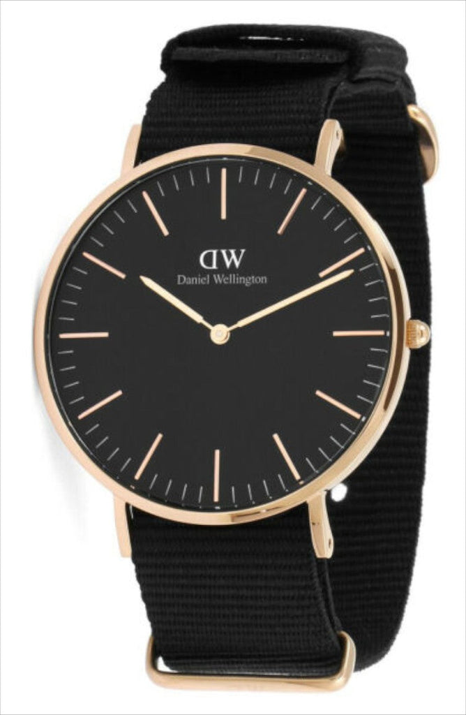 Daniel Wellington Classic Cornwall Black Dial Black Nylon Strap Watch For Women - DW00100148 Buy Now By Daniel Wellington