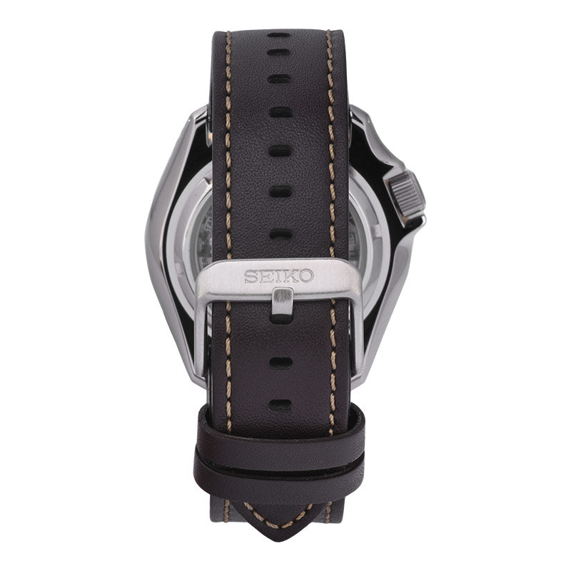 Seiko 5 Sports SKX GMT Automatic Mocha Black Dial Brown Leather Strap Watch For Men - SSK036K1 Buy Now By Seiko