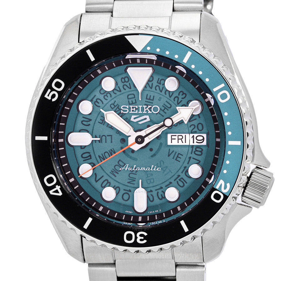 Seiko 5 Sports SKX Skeleton Green Dial Silver Steel Strap Watch For Men - SRPJ45K1 Buy Now By Seiko