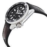 Seiko 5 Sports SKX Automatic Black Dial Black Leather Strap Watch for Men - SRPD55K2 Buy Now By Seiko