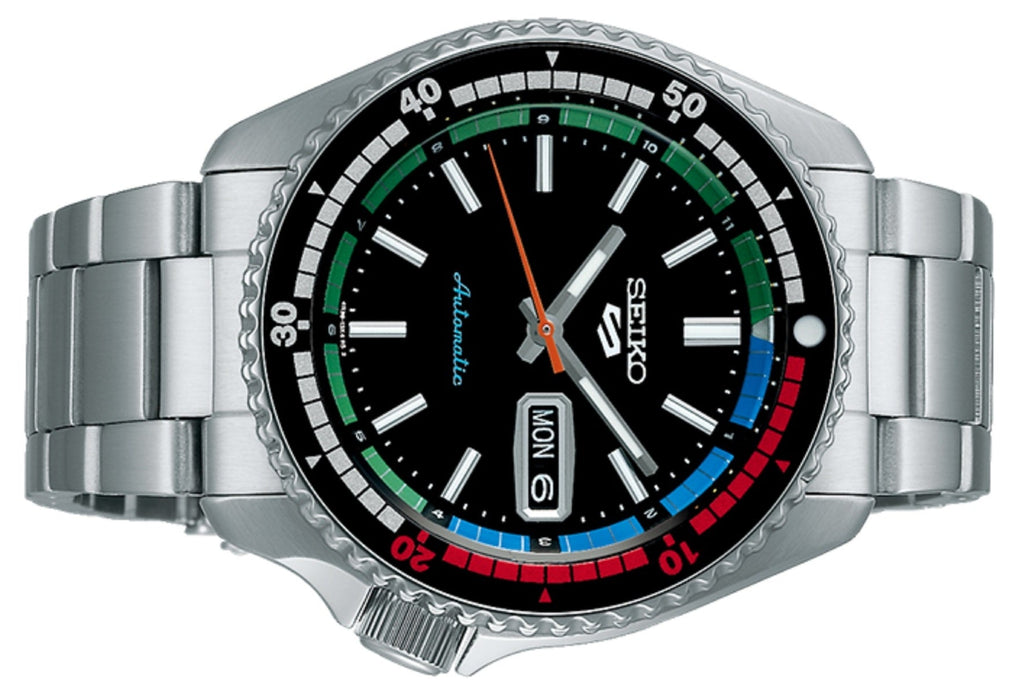 Seiko 5 Sports SKX Series Regatta Timer Retro Blue Dial Silver Steel Strap Watch For Men - SRPK13K1 Buy Now By Seiko