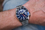 Seiko 5 Sports GMT SKX Automatic Blueberry Dial Silver Steel Strap Watch For Men - SSK003K1 Buy Now By Seiko