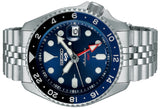 Seiko 5 Sports GMT SKX Automatic Blueberry Dial Silver Steel Strap Watch For Men - SSK003K1 Buy Now By Seiko