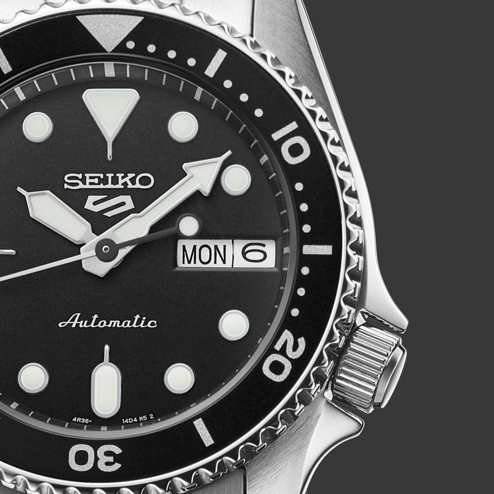 Seiko 5 Sports SKX Automatic Black Dial Silver Steel Strap Watch For Men - SRPK29K1 Buy Now By Seiko